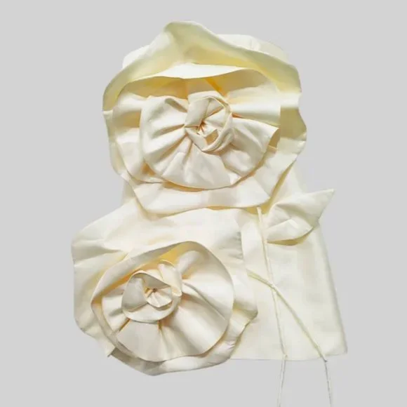 Sierra Darien Voluminous Flower Design Strapless Dress - Ivoire/Ivory S/M, NEW ✨ - Picture 5 of 12